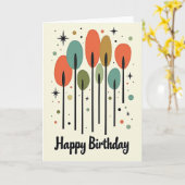 Carte d'anniversaire du milieu du siècle (Fleur jaune)