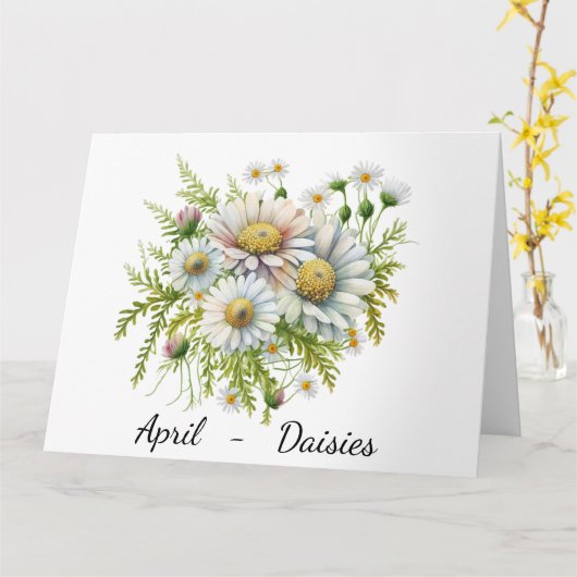 Carte d'anniversaire du mois d'avril (Fleur jaune)