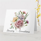 Carte d'anniversaire du mois de janvier (Fleur jaune)