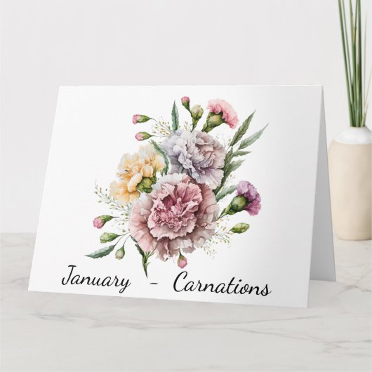 Carte d'anniversaire du mois de janvier (Devant)