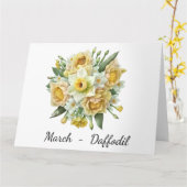 Carte d'anniversaire du mois de mars (Fleur jaune)