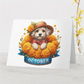 Carte d'anniversaire du mois d'octobre (Fleur jaune)