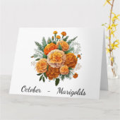 Carte d'anniversaire du mois d'octobre (Fleur jaune)