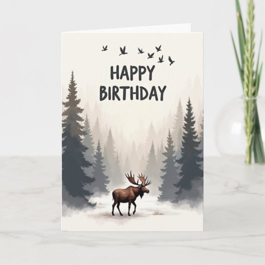 Carte d'anniversaire du monarque de la forêt (Devant)