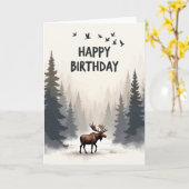 Carte d'anniversaire du monarque de la forêt (Fleur jaune)