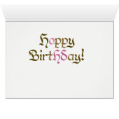 Carte d'anniversaire du monde du lapin (Intérieur Horizontal (Bas))