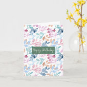 Carte d'anniversaire du Motif de la nature de l'aq (Fleur jaune)