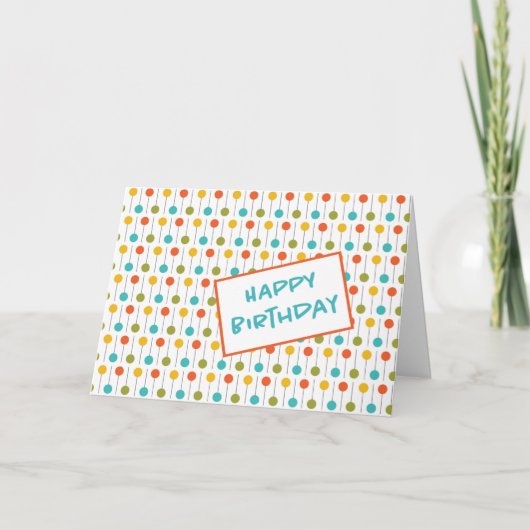 Carte d'anniversaire du Motif des points du milieu (Devant)