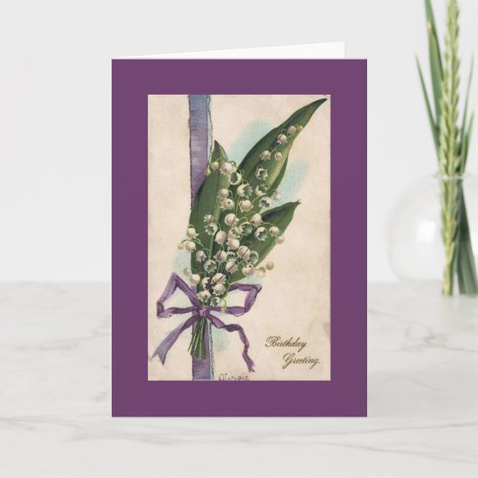 Carte d'anniversaire du muguet (Devant)