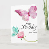 Carte d'anniversaire du papillon aquarelle (Devant)