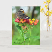 Carte d'anniversaire du papillon commun SIL (Fleur jaune)
