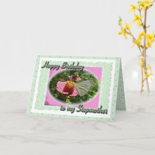 Carte d'anniversaire du papillon du chou (Fleur jaune)