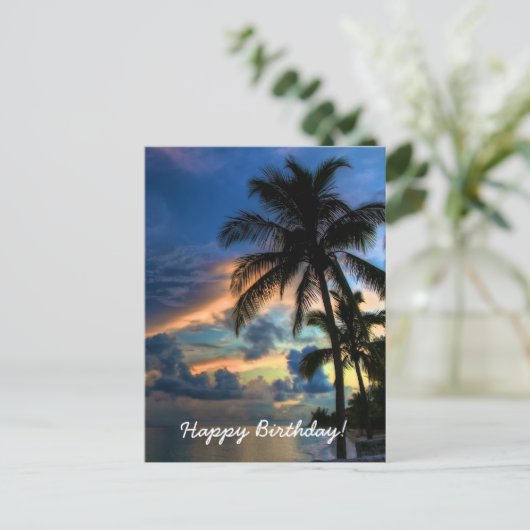 Carte d'anniversaire du paradis tropical (Debout devant)