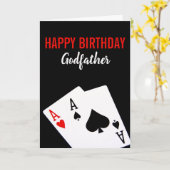 Carte d'anniversaire du parrain de poker (Fleur jaune)