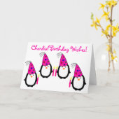 Carte d'anniversaire du Penguin Quartet (Fleur jaune)