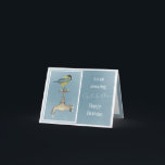 Carte d'anniversaire du père de Dieu - oiseau d'aq<br><div class="desc">A lovely watercolour bird birthday card for God Father. Great for a bird or wildlife lover.</div>