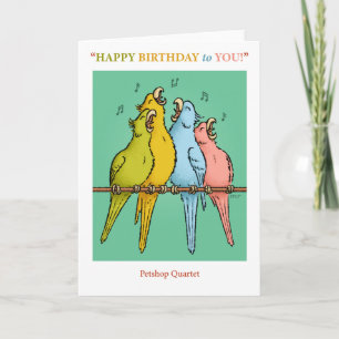 Carte d'anniversaire du Petshop Quartet