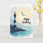 Carte d'anniversaire du phare (Fleur jaune)