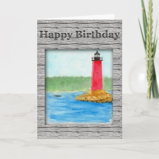 Carte d'anniversaire du phare (grande impression) (Devant)