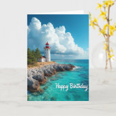 Carte d'anniversaire du phare panoramique (Fleur jaune)