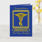 Carte d'anniversaire du pharmacien (Fleur jaune)