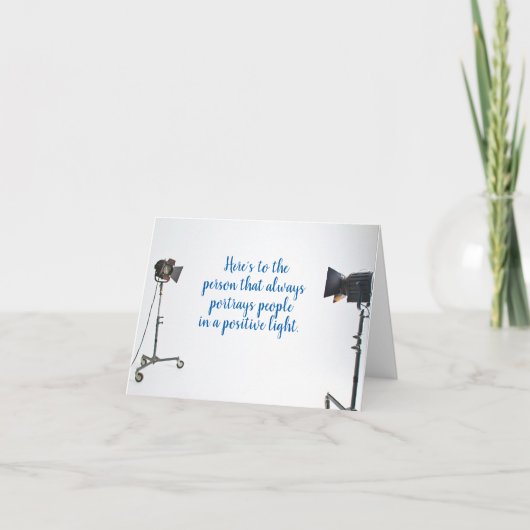 Carte d'anniversaire du photographe de lumière pos (Devant)