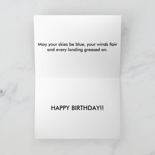 Carte d'anniversaire du pilote (Intérieur)