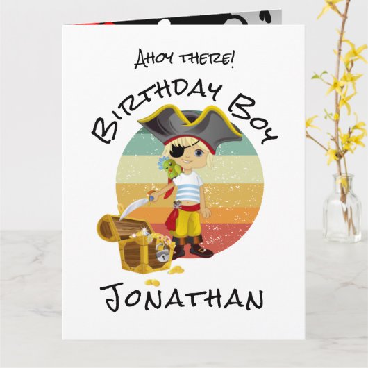 Carte d'anniversaire du pirate (Fleur jaune)