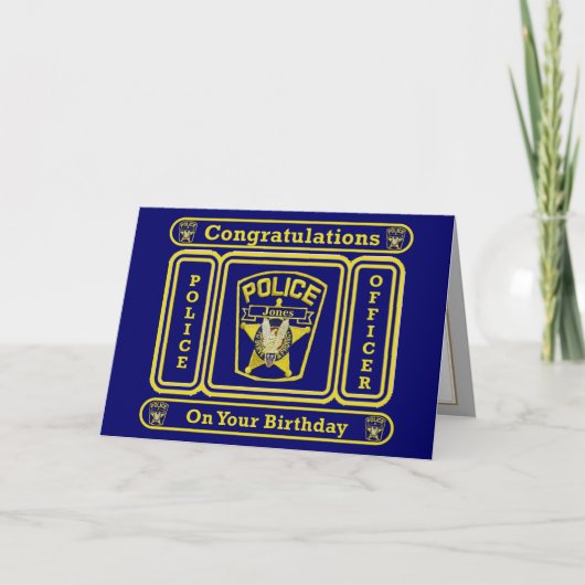 Carte d'anniversaire du policier (Devant)