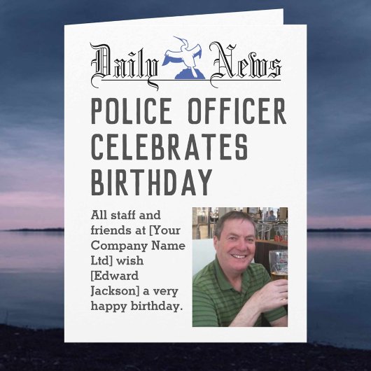 Carte d'anniversaire du policier pour personnalise