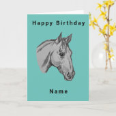 Carte d'anniversaire du portrait du cheval (Fleur jaune)