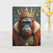 Carte d'anniversaire du primate couronné (Fleur jaune)