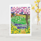 Carte d'anniversaire du printemps (Fleur jaune)