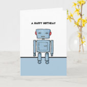 Carte d'anniversaire du robot de jouets (Fleur jaune)