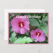 Carte d'anniversaire du rose de Sharon (Devant / Derrière)