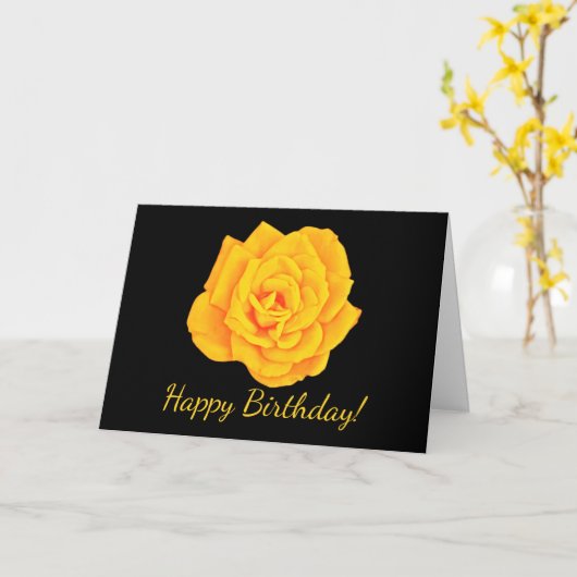 Carte d'Anniversaire du Rose d'or jaune (Fleur jaune)