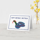 Carte d'anniversaire du serpent à ailes rouges de (Fleur jaune)