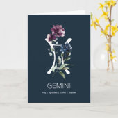 Carte d'anniversaire du signe astrologique floral (Fleur jaune)