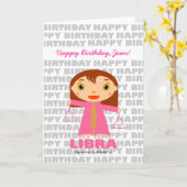 Carte d'anniversaire du signe Libra Zodiac (Fleur jaune)