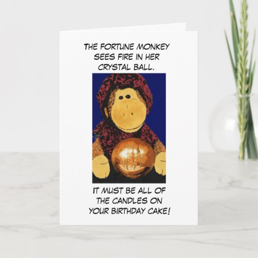 Carte d'anniversaire du singe Fortune (Devant)