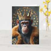 Carte d'anniversaire du singe royal (Fleur jaune)