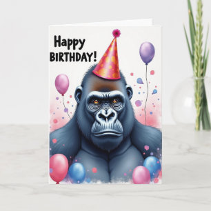 Carte d'anniversaire du singe solennel