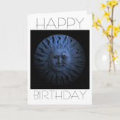 Carte d'anniversaire du soleil et de la lune (Fleur jaune)