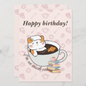 Carte d'anniversaire du Spa de chat intérieur (Devant / Derrière)