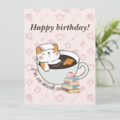 Carte d'anniversaire du Spa de chat intérieur (Debout devant)
