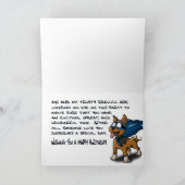 Carte d'anniversaire du superhéros du garçon afro- (Intérieur)