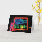 Carte d'anniversaire du Sushi (Fleur jaune)