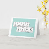 Carte d'anniversaire du tableau périodique (Fleur jaune)