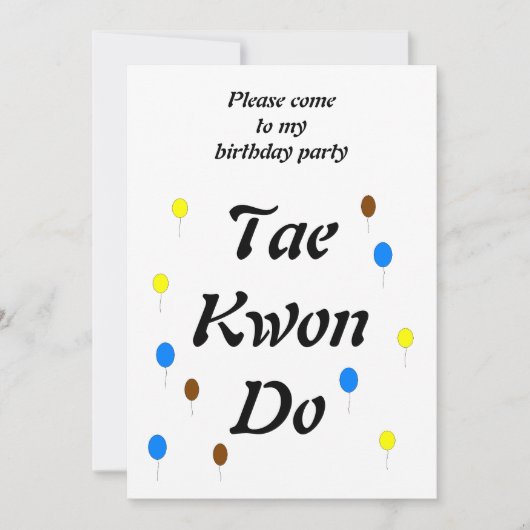 Carte d'anniversaire du Taekwondo (Devant)