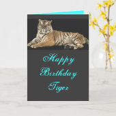 Carte d'anniversaire du tigre (Fleur jaune)
